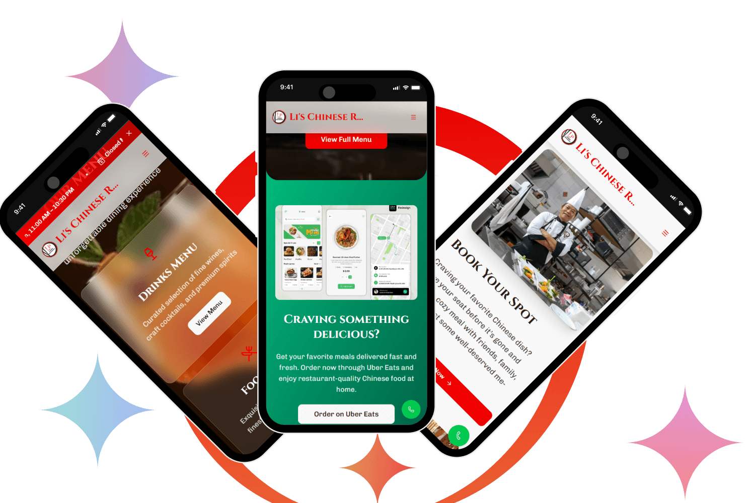mockup of li's chinese restaurant nairobi website